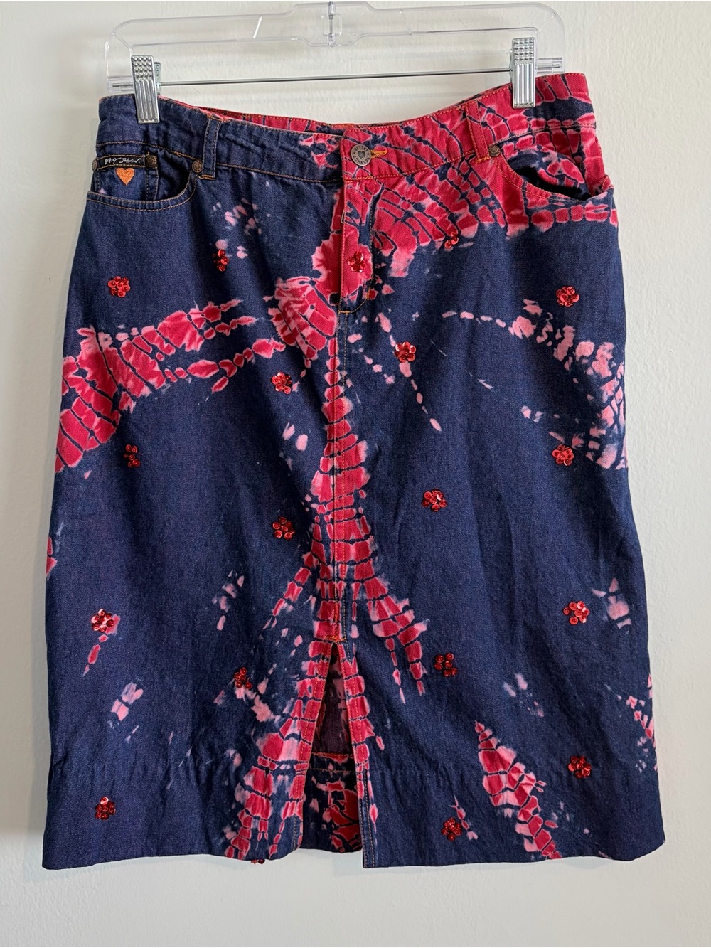Vintage Betsey Johnson sequins tie dye skirt
